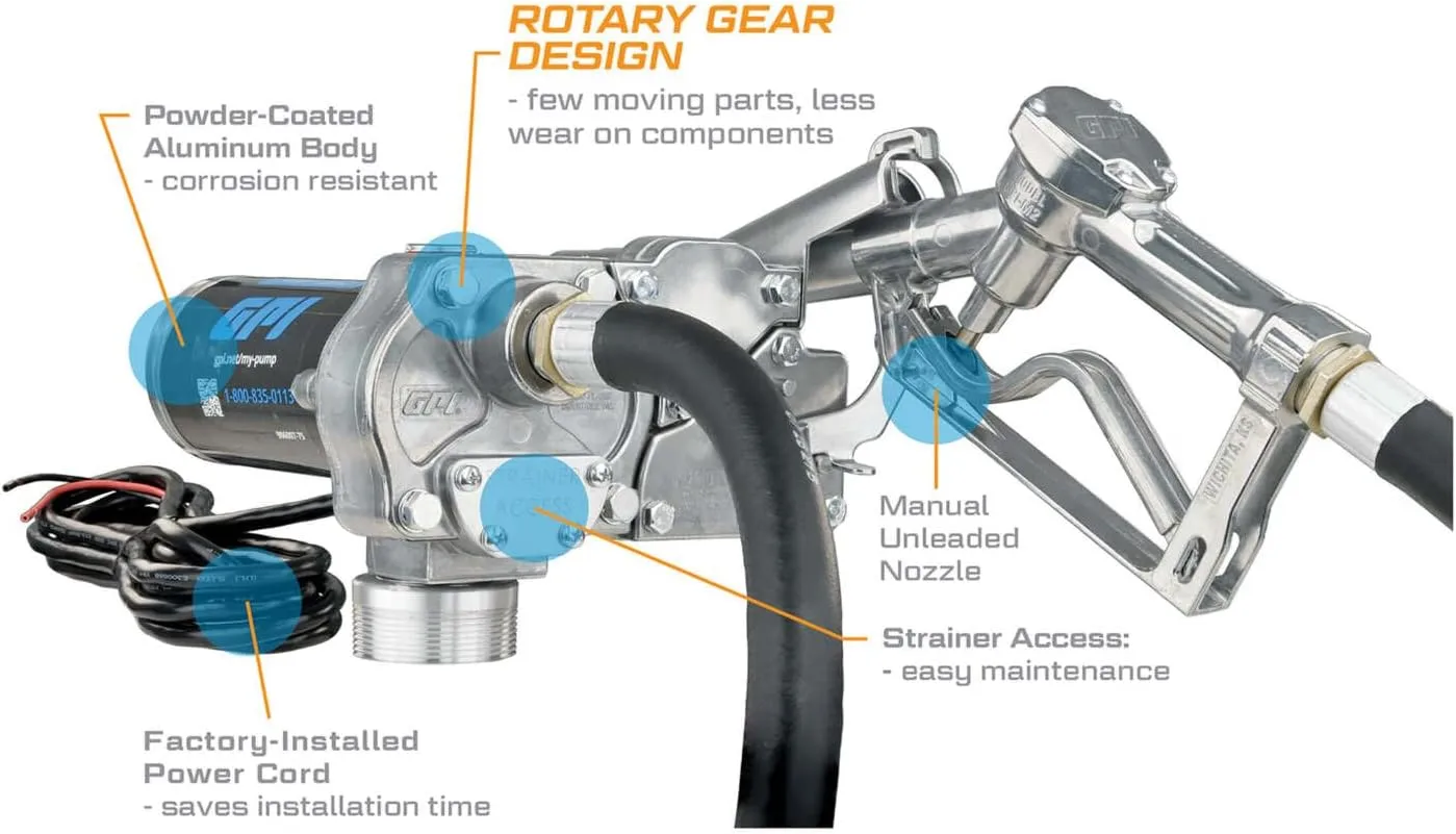 GPI M-150 Series Fuel Transfer Pump, 15 GPM, 12V