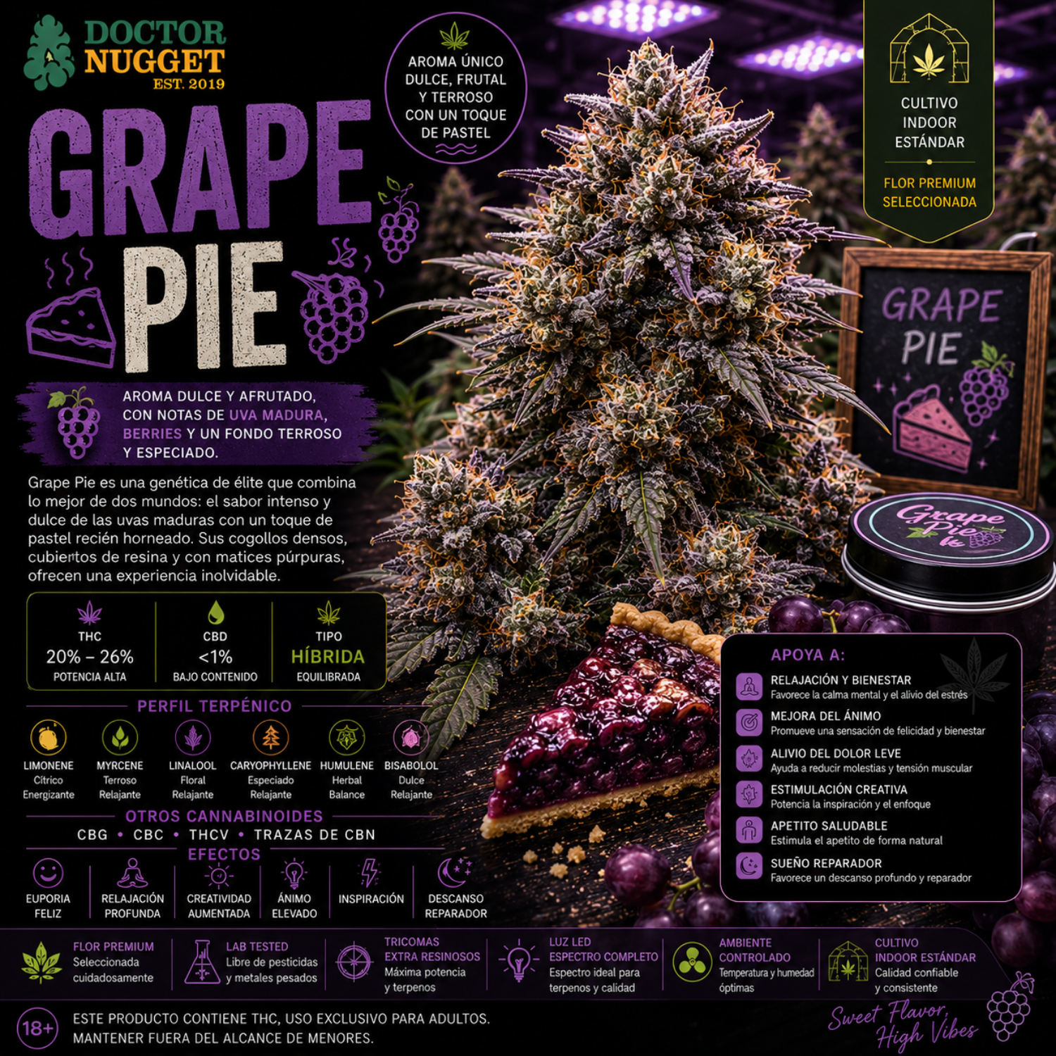 Dr. Nugget Grape Pie THC Flor