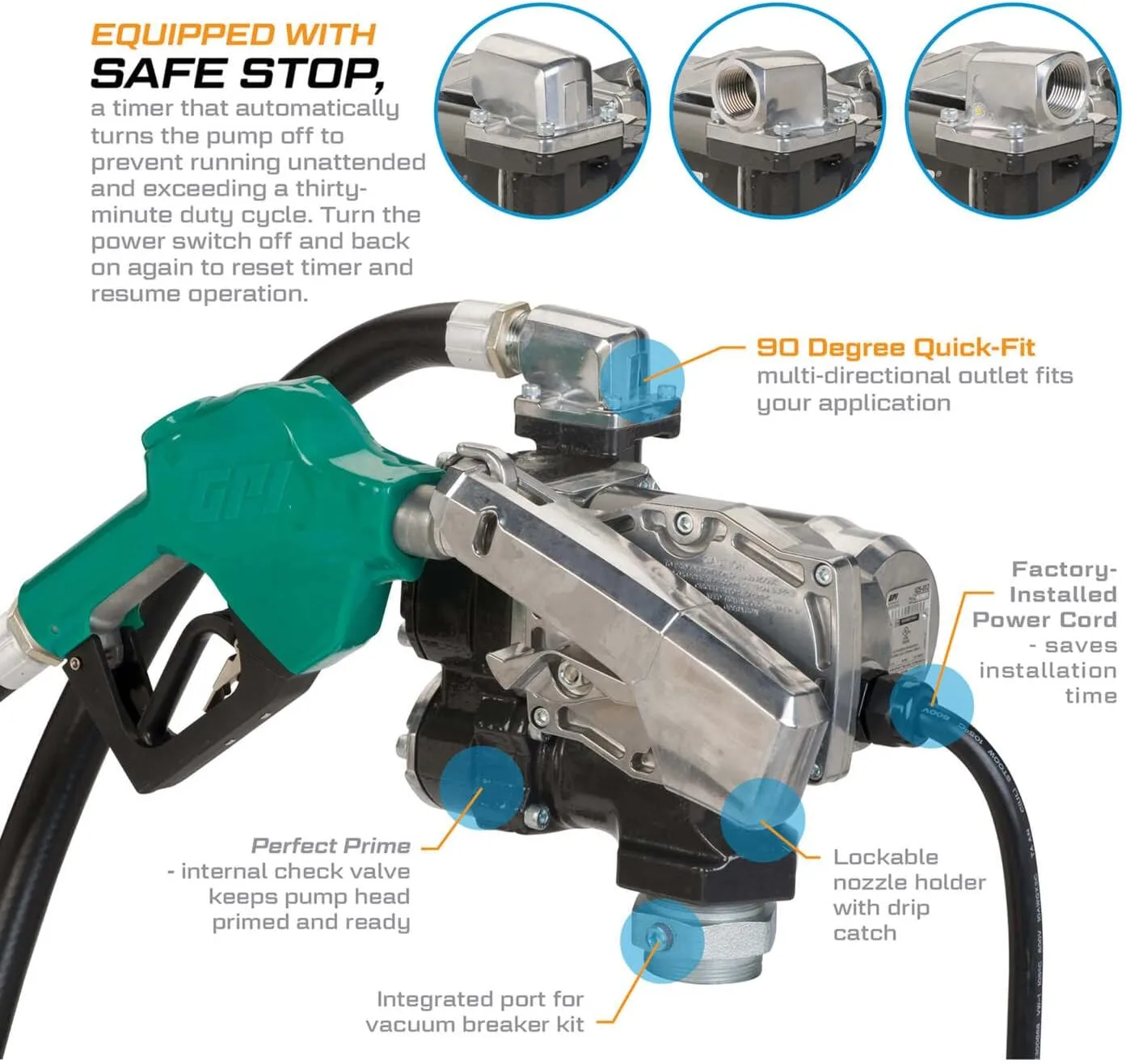 GPRO V25 Series Fuel Transfer Pump, 25 GPM, 12 Volt (170000-03)