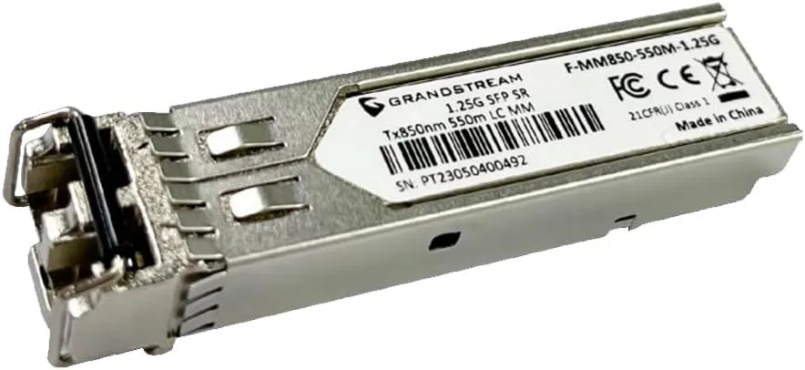 Grandstream Networks F-MM850-550M-1.25G Sfp Fiber Module [Multi-Mode 850nm Wave-Length 550-meter 1.25gbps]