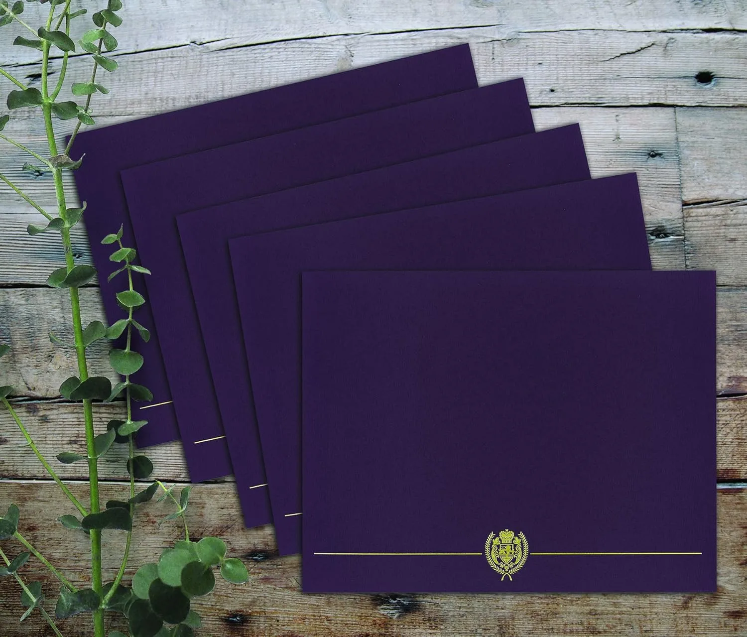 Great Papers! Classic Crest Certificate Covers, 12" x 9.375", Plum, Pack of 5 (903116)