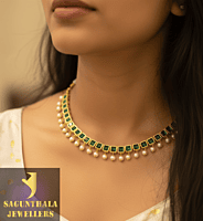 Green square stone necklace