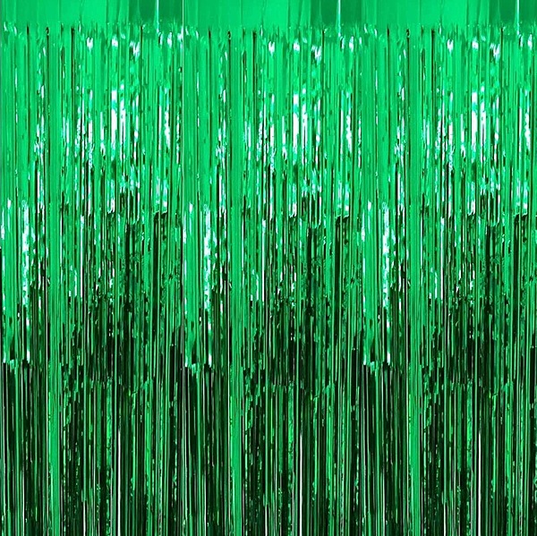 Green Foil Fringe Curtains for Party Decoration