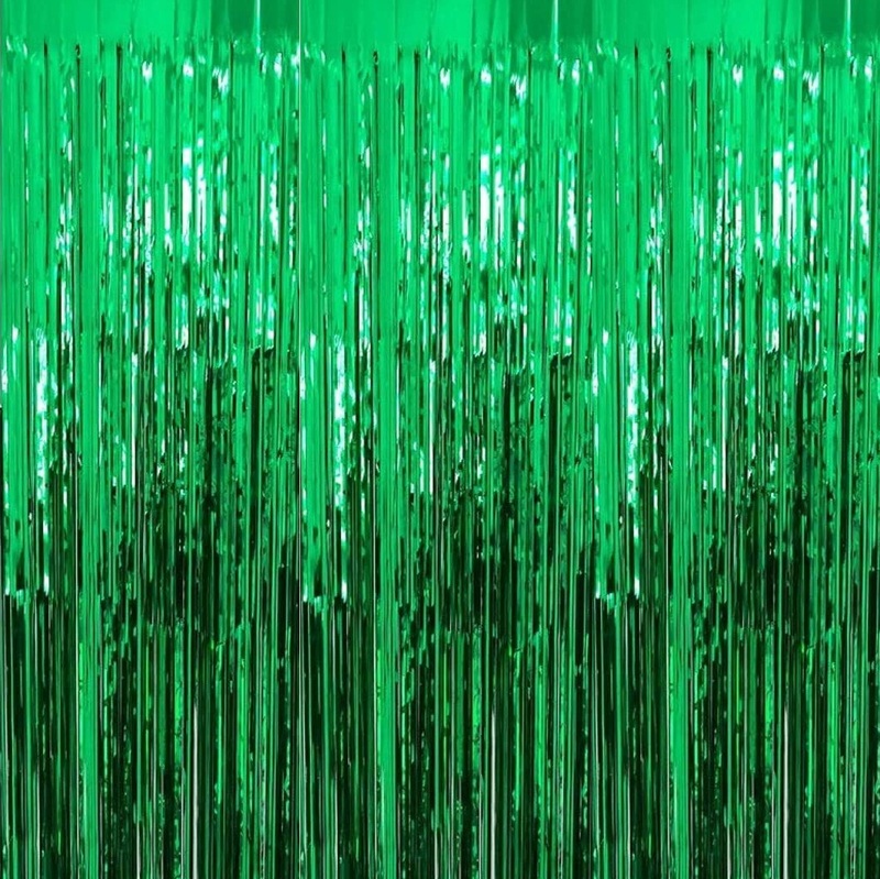 Green Foil Fringe Curtains for Party Decoration