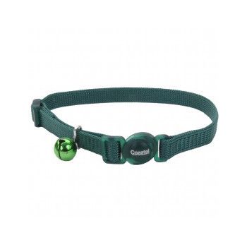 Coastal 3/8" SafeCat Nylon Breakaway Collar Deep Green Coastal 3/8" SafeCat Nylon Breakaway Collar Deep Green