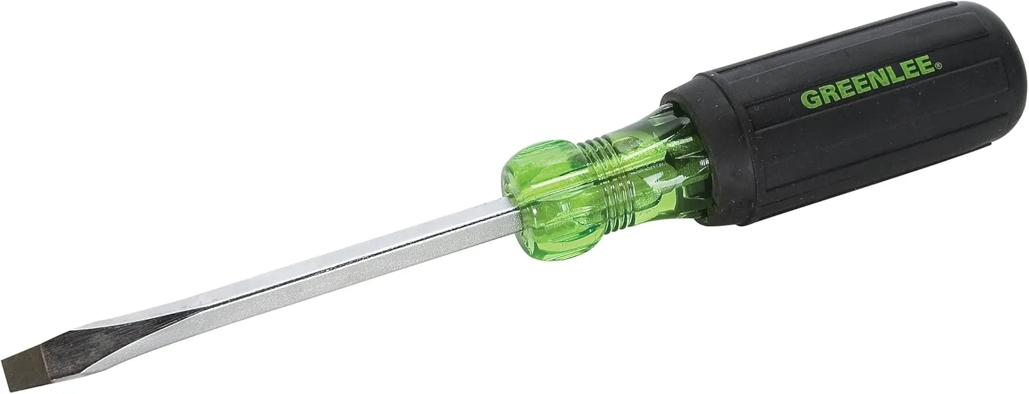 GREENLEE Heavy-Duty Screwdriver, Keystone/Slotted Tip, Acetate Cushion Grip