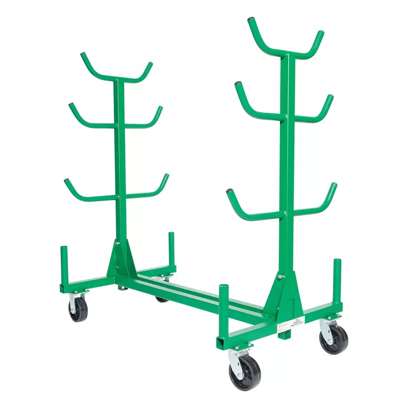 Greenlee 668 Mobile Material Handling Conduit and Pipe Rack with 603 Casters Mobile Conduit and Pipe Rack