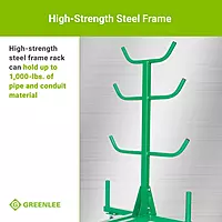 Greenlee 668 Mobile Material Handling Conduit and Pipe Rack with 603 Casters Mobile Conduit and Pipe Rack