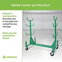 Greenlee 668 Mobile Material Handling Conduit and Pipe Rack with 603 Casters Mobile Conduit and Pipe Rack