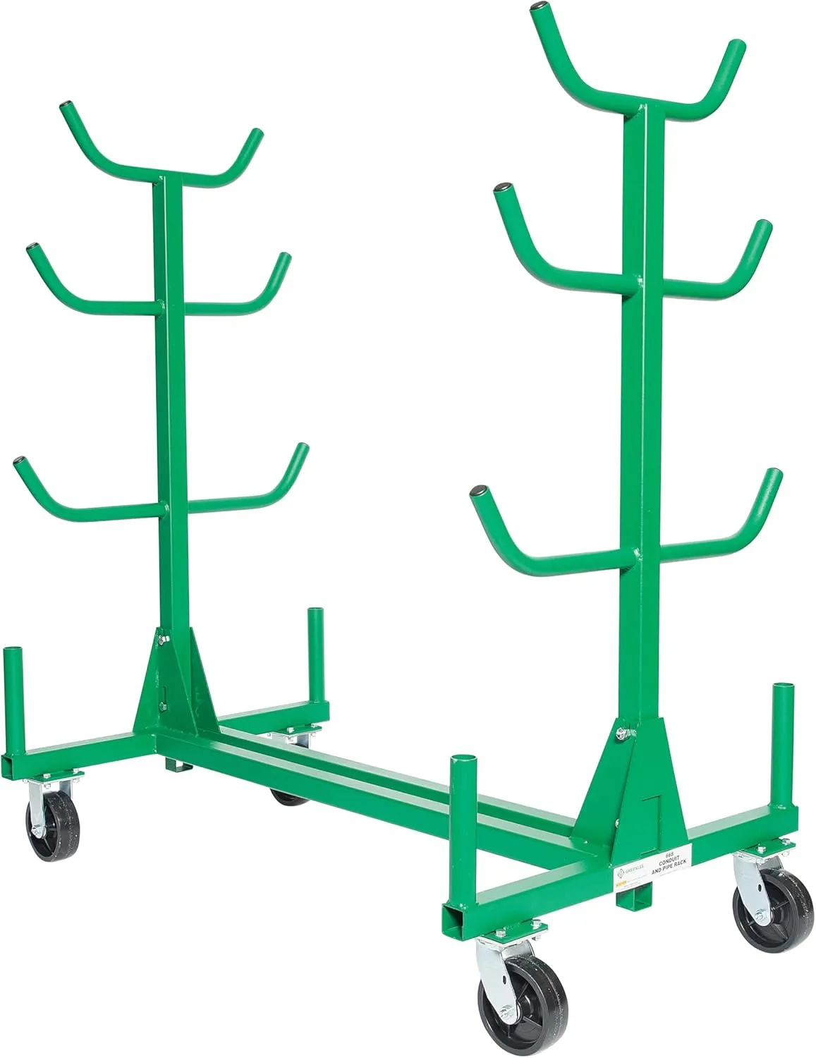 Greenlee 668 Mobile Material Handling Conduit and Pipe Rack with 603 Casters Mobile Conduit and Pipe Rack