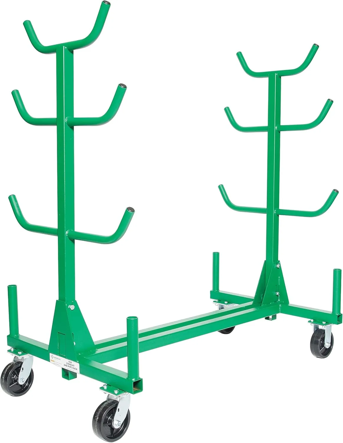 Greenlee 668 Mobile Material Handling Conduit and Pipe Rack with 603 Casters Mobile Conduit and Pipe Rack