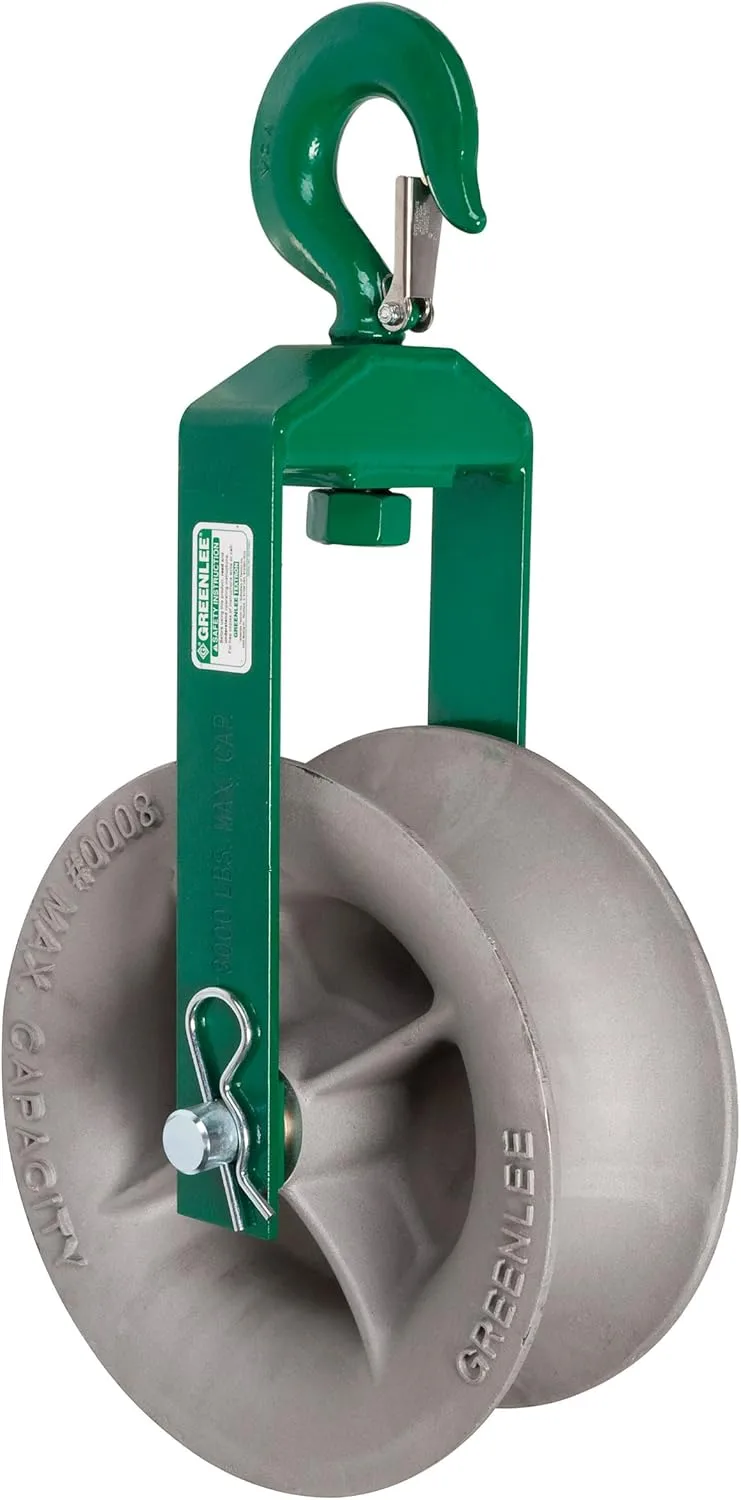 GREENLEE Sheave Assembly Hook, 8000 lb Capacity