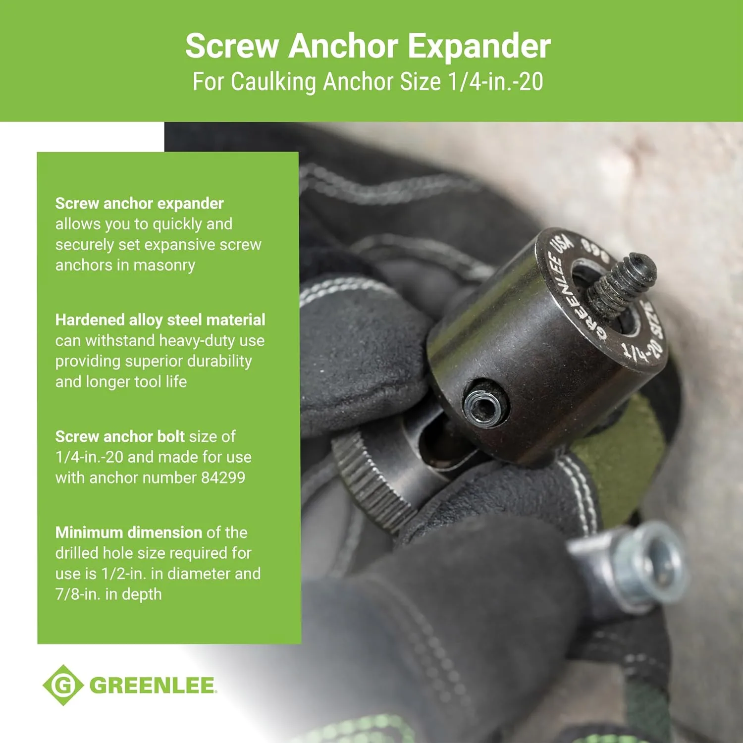 GREENLEE Screw Anchor Expander for Caulking Anchors
