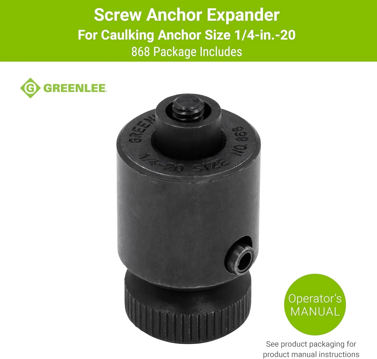 GREENLEE Screw Anchor Expander for Caulking Anchors