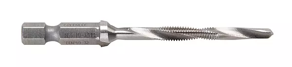 Greenlee Combination Drill Tap #10-32, 2B, 2 Flute, HSS, 2-1/4" OAL
