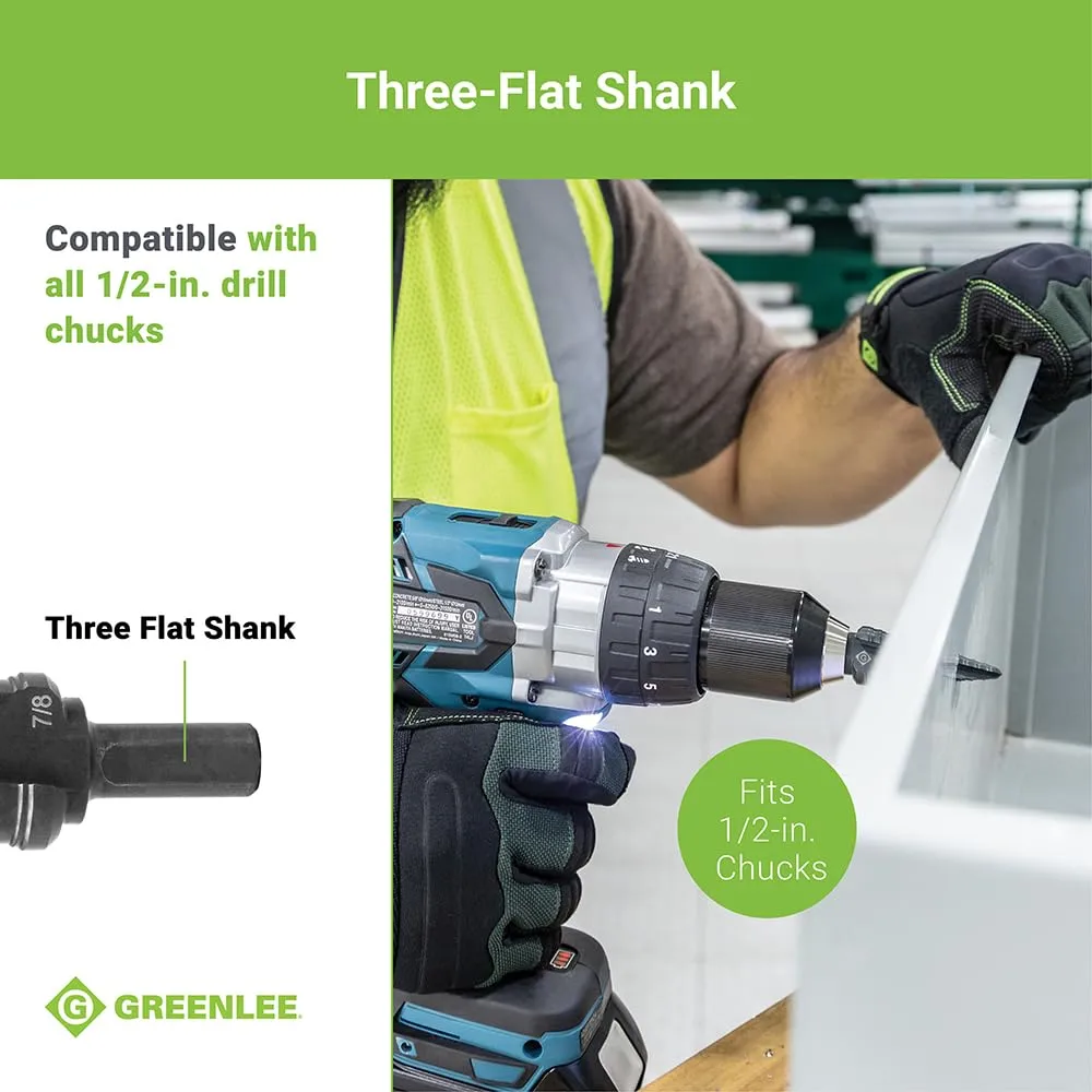 Greenlee GSB12 1-3/8" Step Bit (#12) Metal Cutter with Patented Split-Step Design