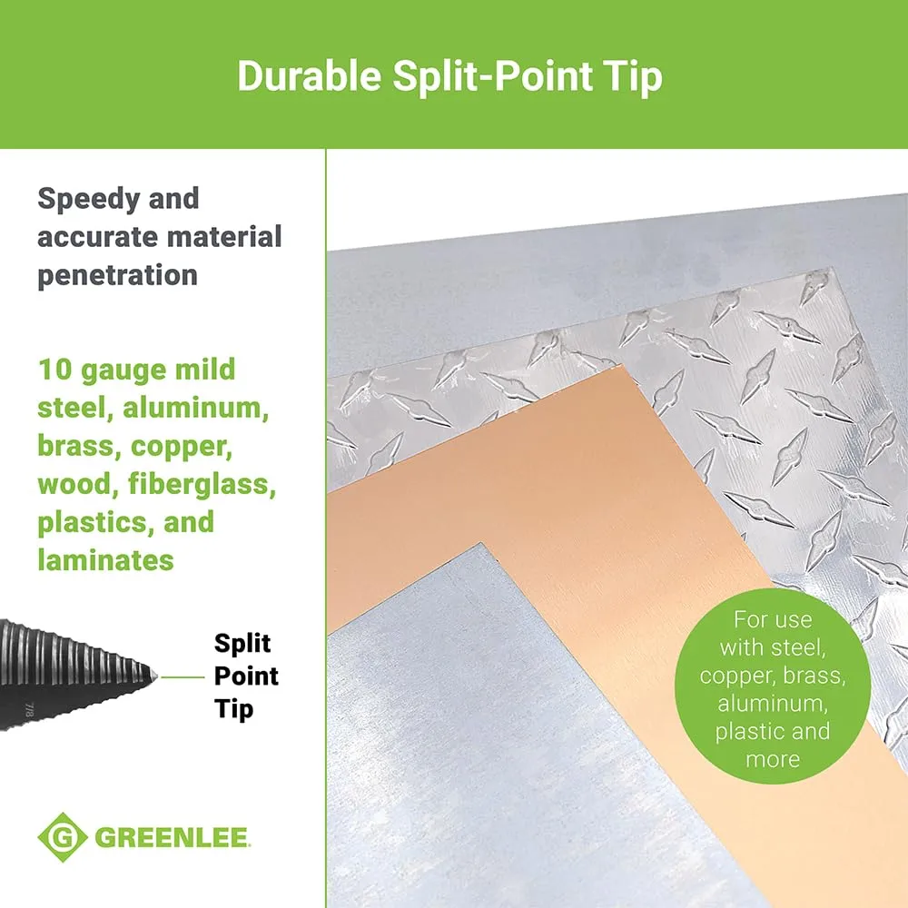 Greenlee GSB12 1-3/8" Step Bit (#12) Metal Cutter with Patented Split-Step Design