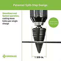Greenlee GSB12 1-3/8" Step Bit (#12) Metal Cutter with Patented Split-Step Design