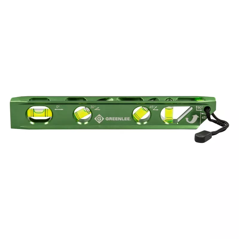 Greenlee L107 Electrician's Magnetic Torpedo Level with Conduit Bending Offset Aid, Green