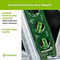 Greenlee L107 Electrician's Magnetic Torpedo Level with Conduit Bending Offset Aid, Green