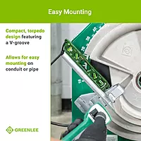 Greenlee L107 Electrician's Magnetic Torpedo Level with Conduit Bending Offset Aid, Green