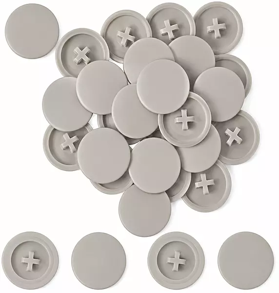 PVC Screw Caps | Ash Grey | Pack of 25