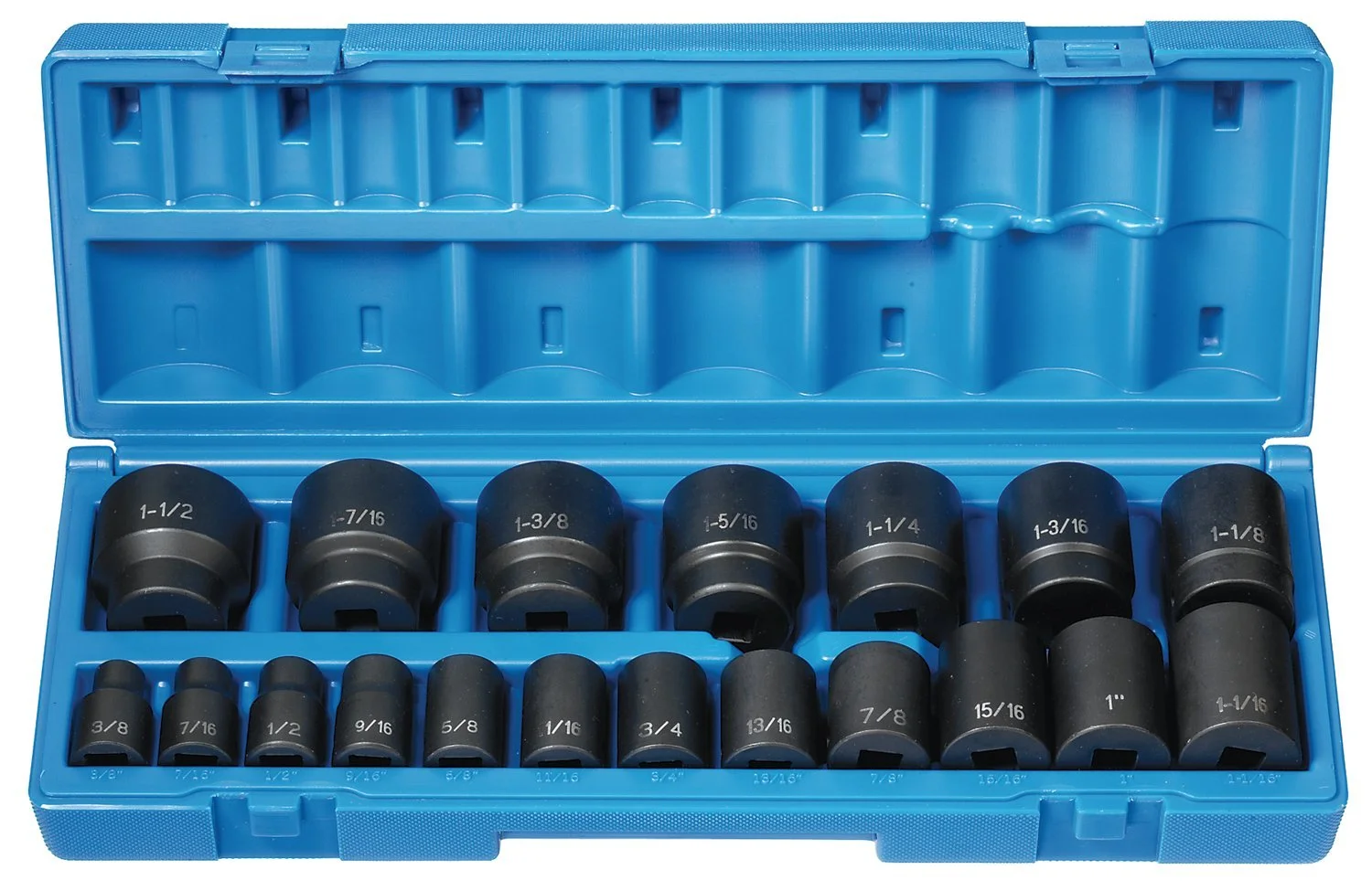 GREY PNEUMATIC 1/2" Drive 19-Piece 12-Point Fractional Socket Set