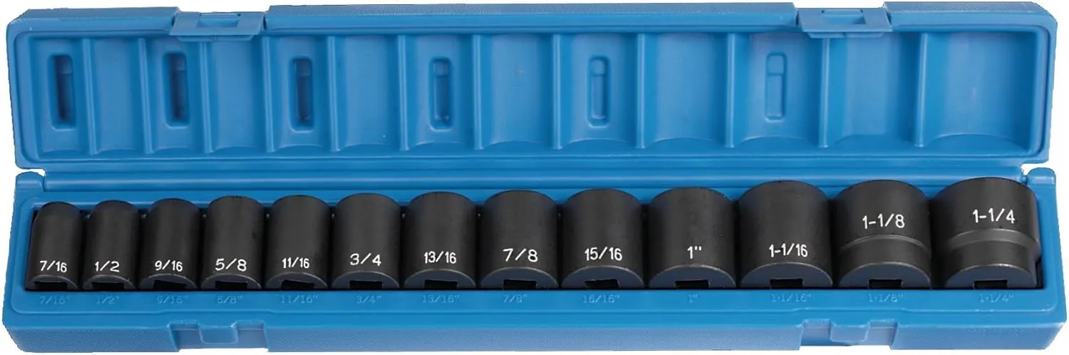 GREY PNEUMATIC 13-Piece 1/2" Drive Fractional Socket Set