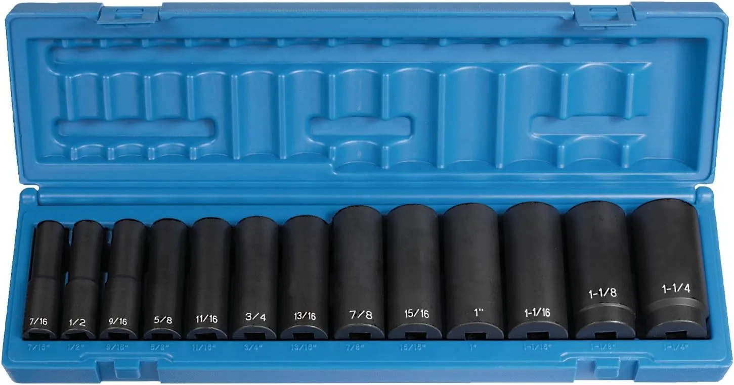 GREY PNEUMATIC 13-Piece 1/2" Drive Fractional Socket Set