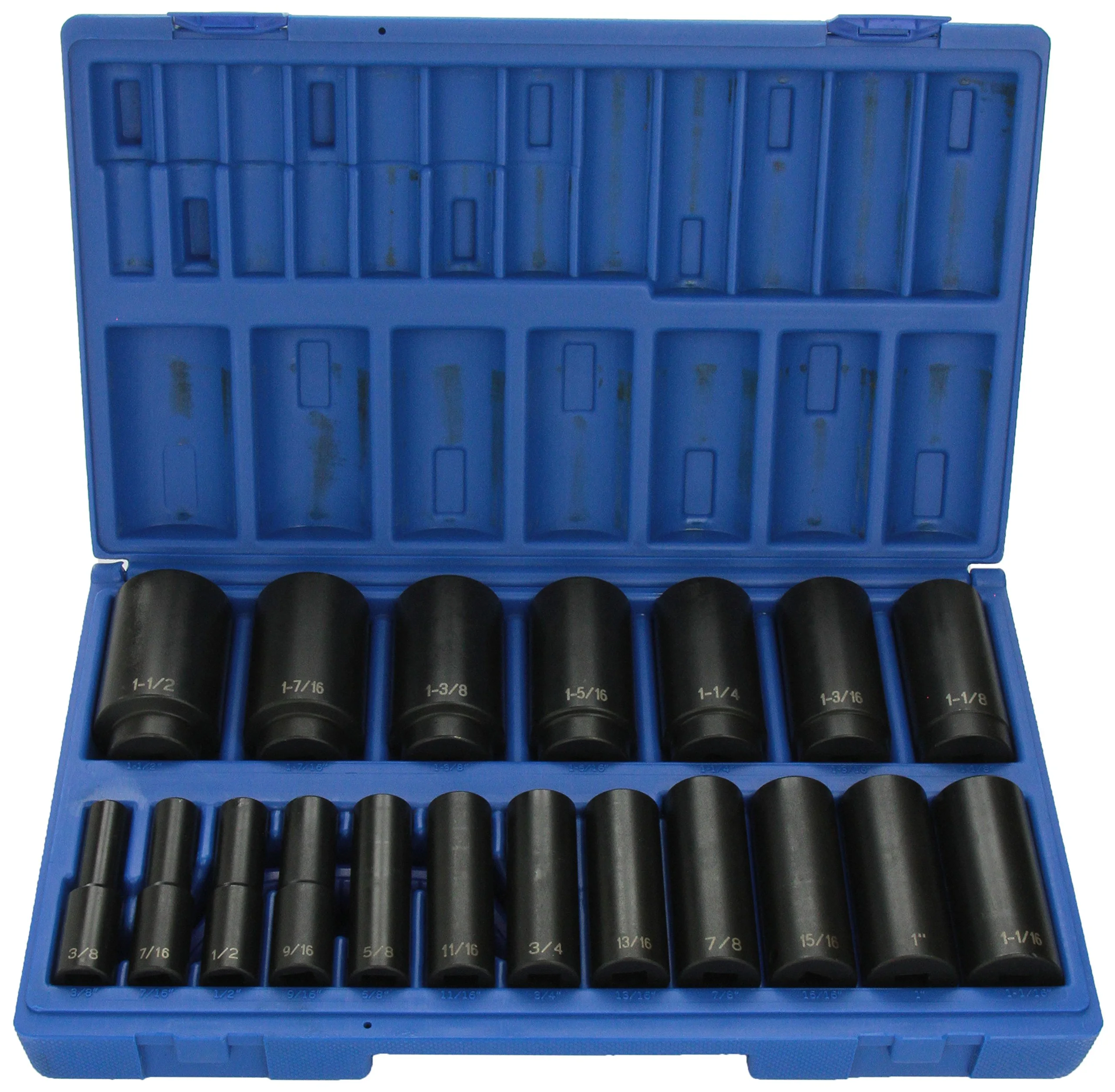 GREY PNEUMATIC 1/2" Drive 19-Piece 12-Point Fractional Socket Set