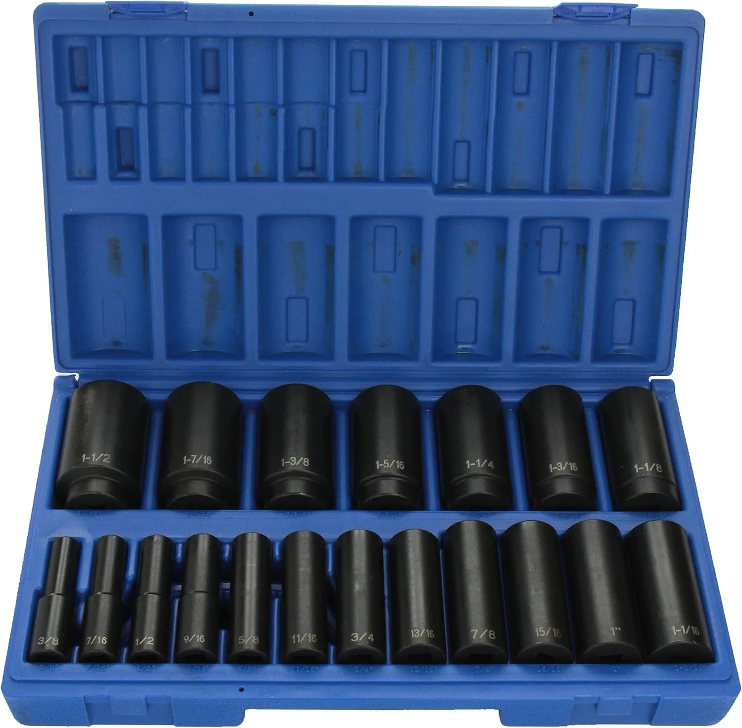 GREY PNEUMATIC 1/2" Drive 19-Piece 12-Point Fractional Socket Set