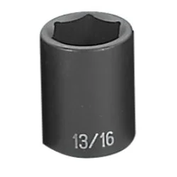 Grey Pneumatic 2026R 1/2 Drive Standard Fractional Impact Socket 13/16