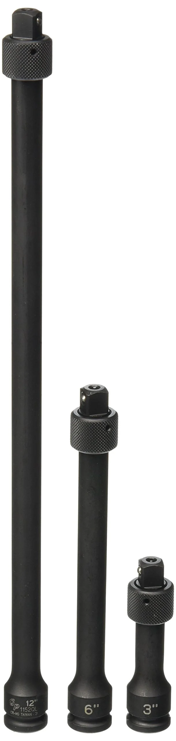 Grey Pneumatic (1103QL) 3/8" Drive 3-Piece Impact Locking Extension Socket Set 3pc Impact Locking Extension Set