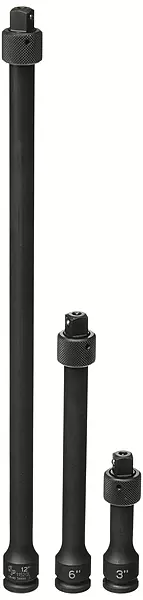 Grey Pneumatic (1103QL) 3/8" Drive 3-Piece Impact Locking Extension Socket Set 3pc Impact Locking Extension Set