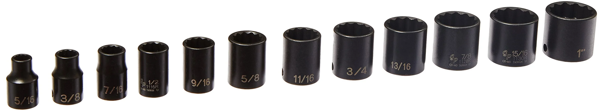 Grey Pneumatic 3/8” Dr. 12 Pc. 12 Pt. Standard Length Set