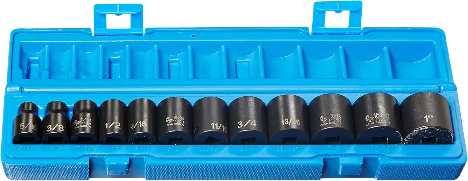 Grey Pneumatic 3/8” Dr. 12 Pc. 12 Pt. Standard Length Set