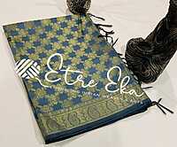 Banarazi Cotton Silk Dupatta with Golden Zari Jaal Design- Blue