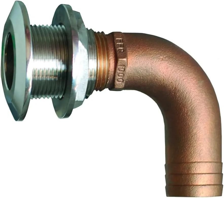 GROCO 1-1/2" 90 Degree Hose Thru-Hull Fitting