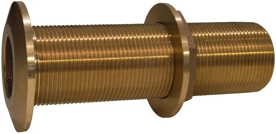 GROCO 2" Bronze Extra Long Thru-Hull Fitting w/Nut