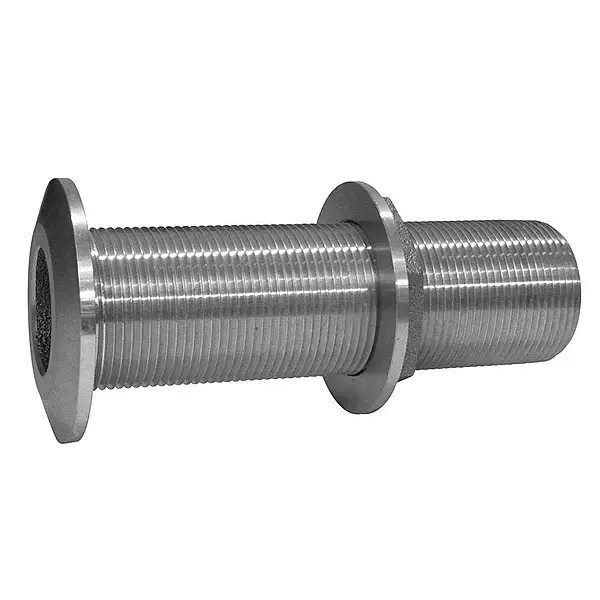 GROCO 1-1/2 in Stainless Steel Extra Long Thru-Hull Fitting w/Nut