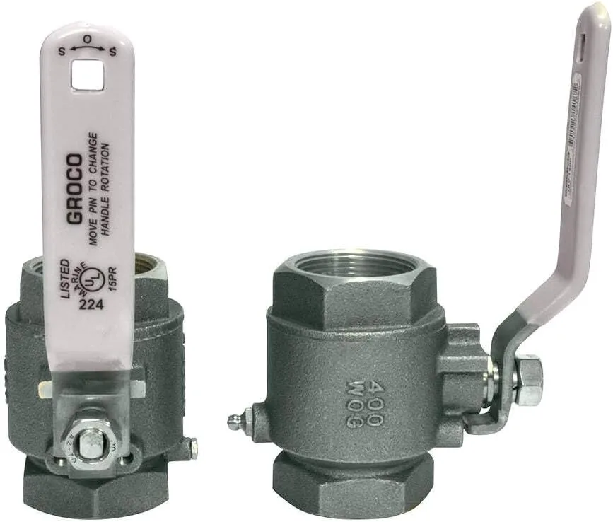 GROCO 1/2" NPT Stainless Steel In-Line Ball Valve