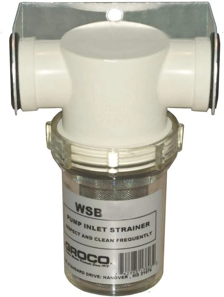 GROCO 1/2" Fresh Water Strainer w/Plastic Basket