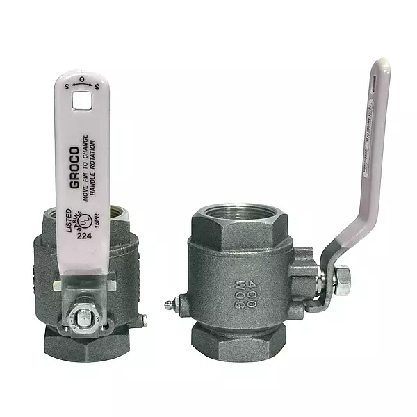 GROCO 1" NPT Stainless Steel Locking In-Line Ball Valve