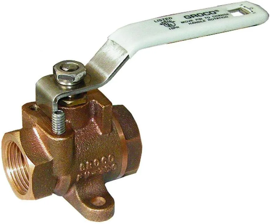 GROCO 3/8" NPT Bronze Inline Fuel Valve