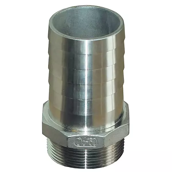 GROCO 2" NPT x 2" ID Stainless Steel Pipe to Hose Straight Fitting