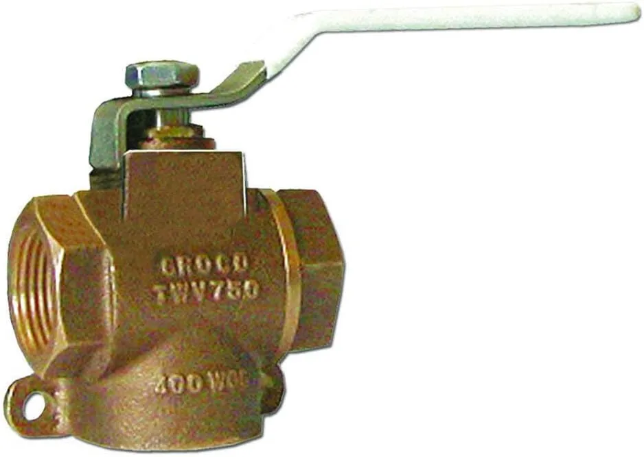 GROCO 3/4" NPT Bronze 3-Way Valve