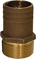 GROCO 1-1/2" NPT x 1-3/4" Bronze Full Flow Pipe to Hose Straight Fitting