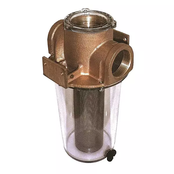 GROCO Bronze Marine Hull and Raw Water Strainer with Mount Ring