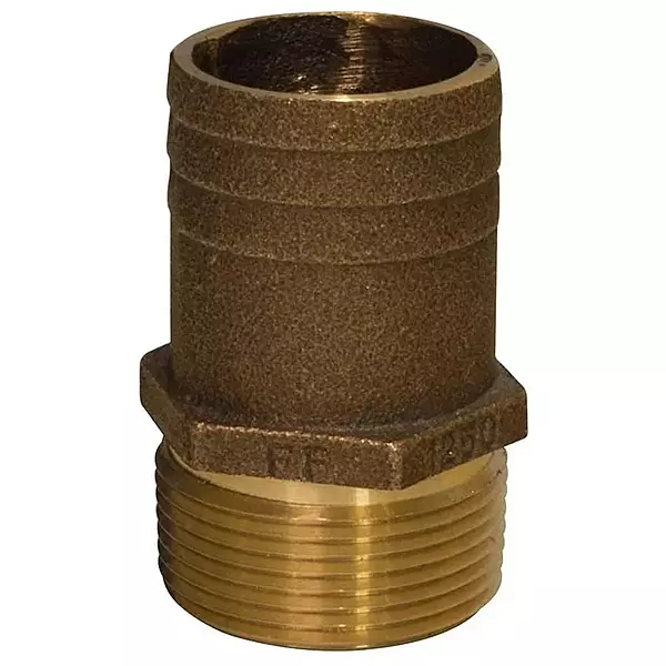 GROCO 1/2" NPT x 3/4" Bronze Full Flow Pipe to Hose Straight Fitting