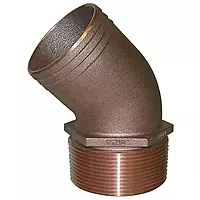 GROCO 2-1/2" NPT Bronze 45 Degree Pipe to 2-1/2" Hose
